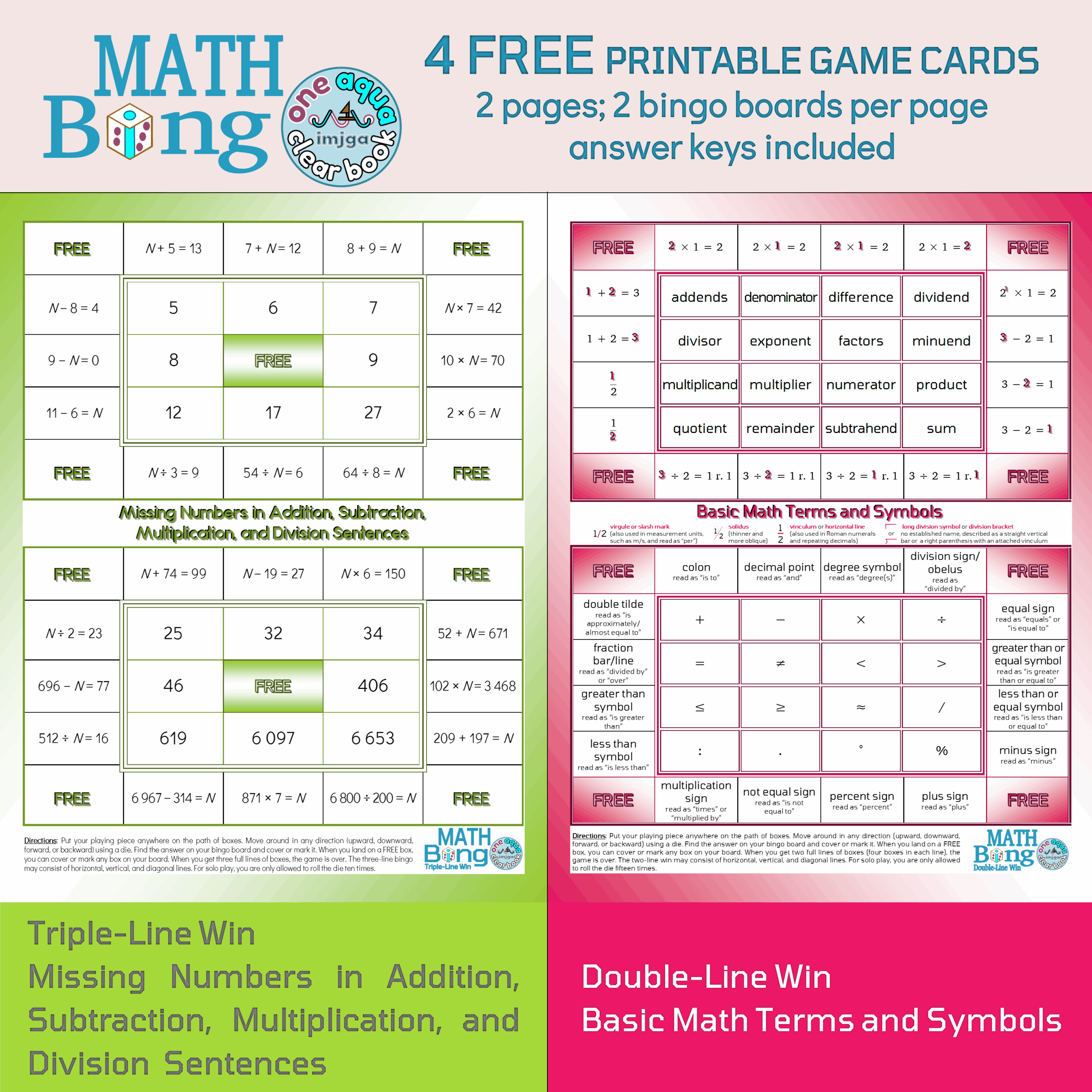 FREE Elementary Math Bingo Games Made By Teachers FREE Elementary Math Bingo Games Made By Teachers