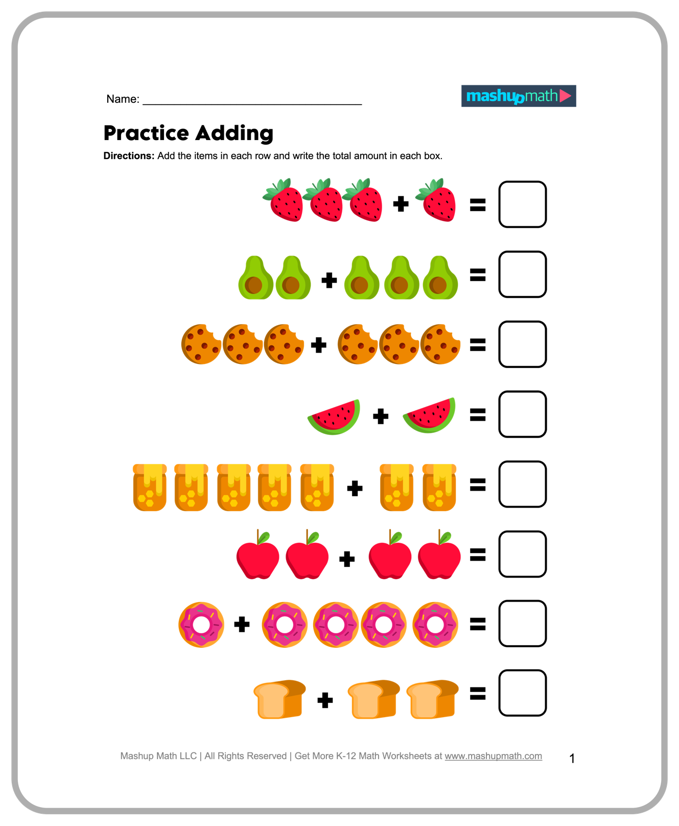 Free Kindergarten Math Worksheets Printable Mashup Math