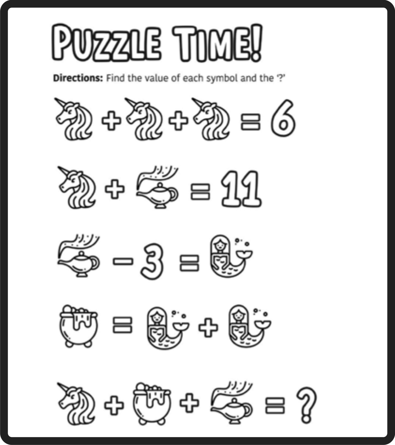 Math Puzzle Worksheets Free Printable