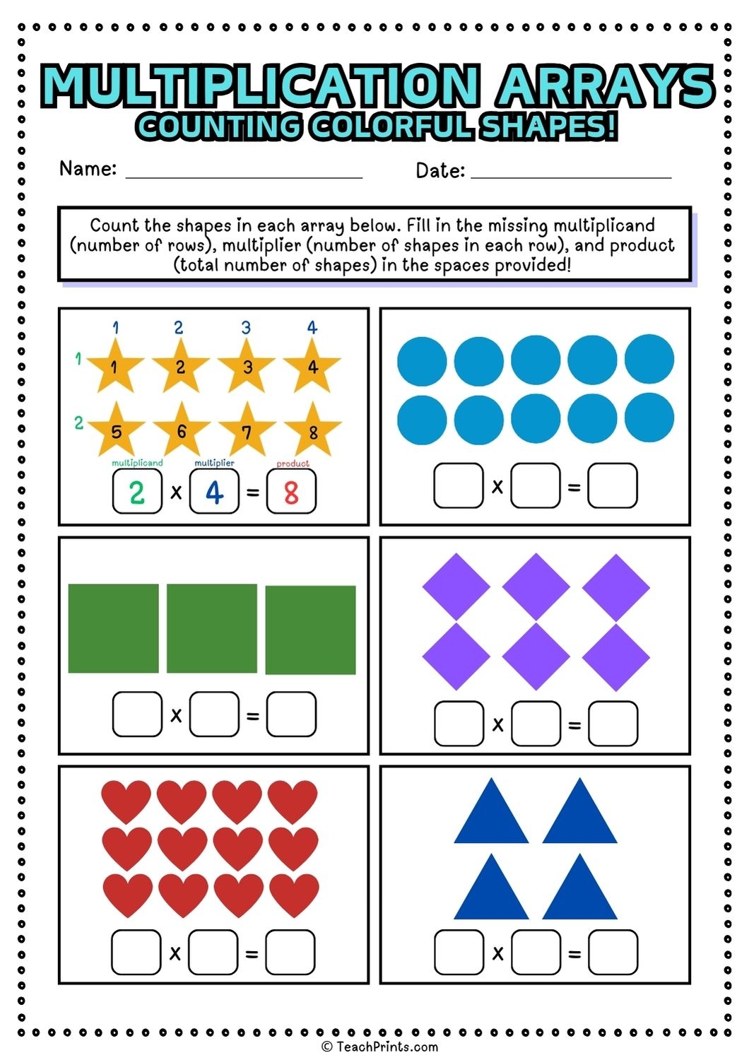 Free Printable Multiplication Worksheets With Arrays