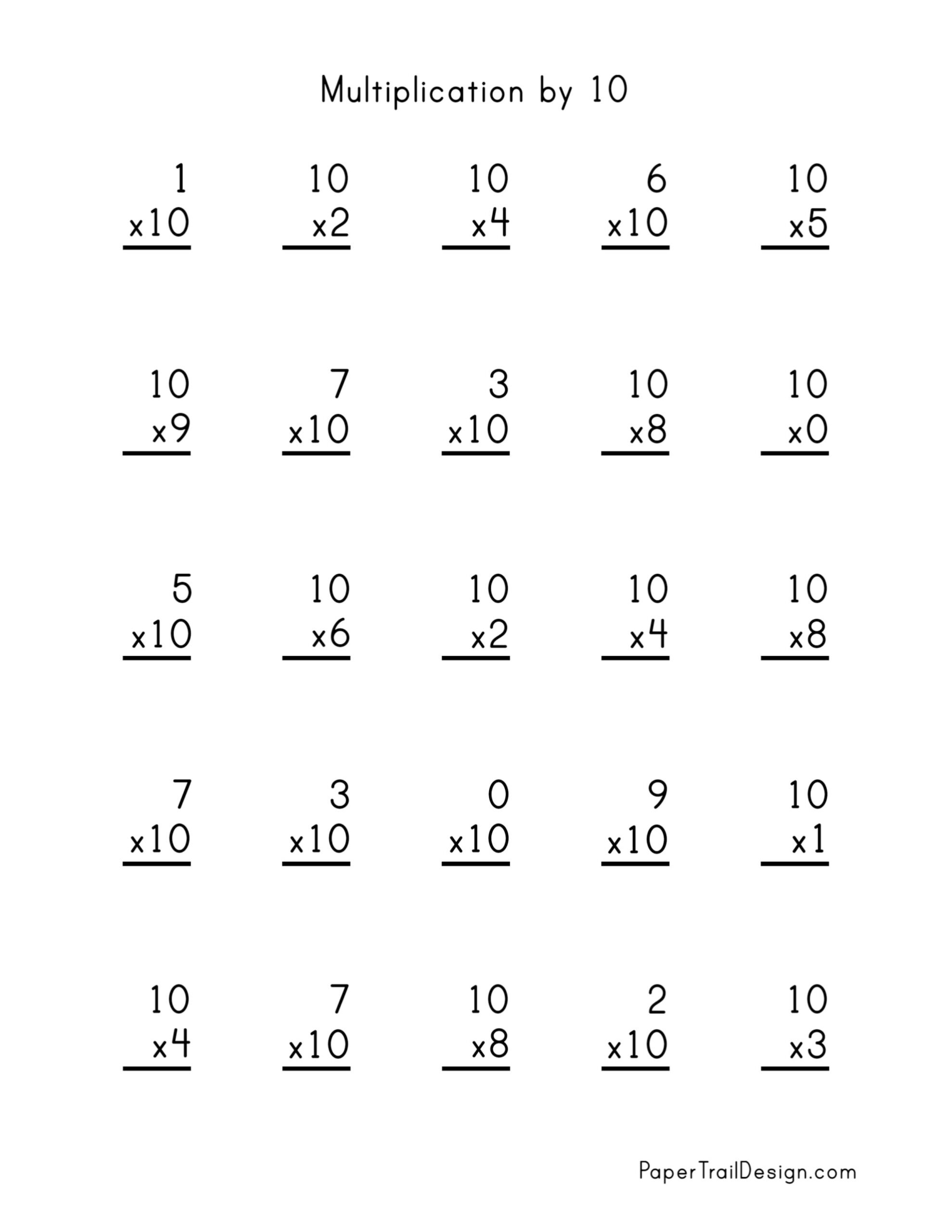 Math 3rd Grade Multiplication Worksheet