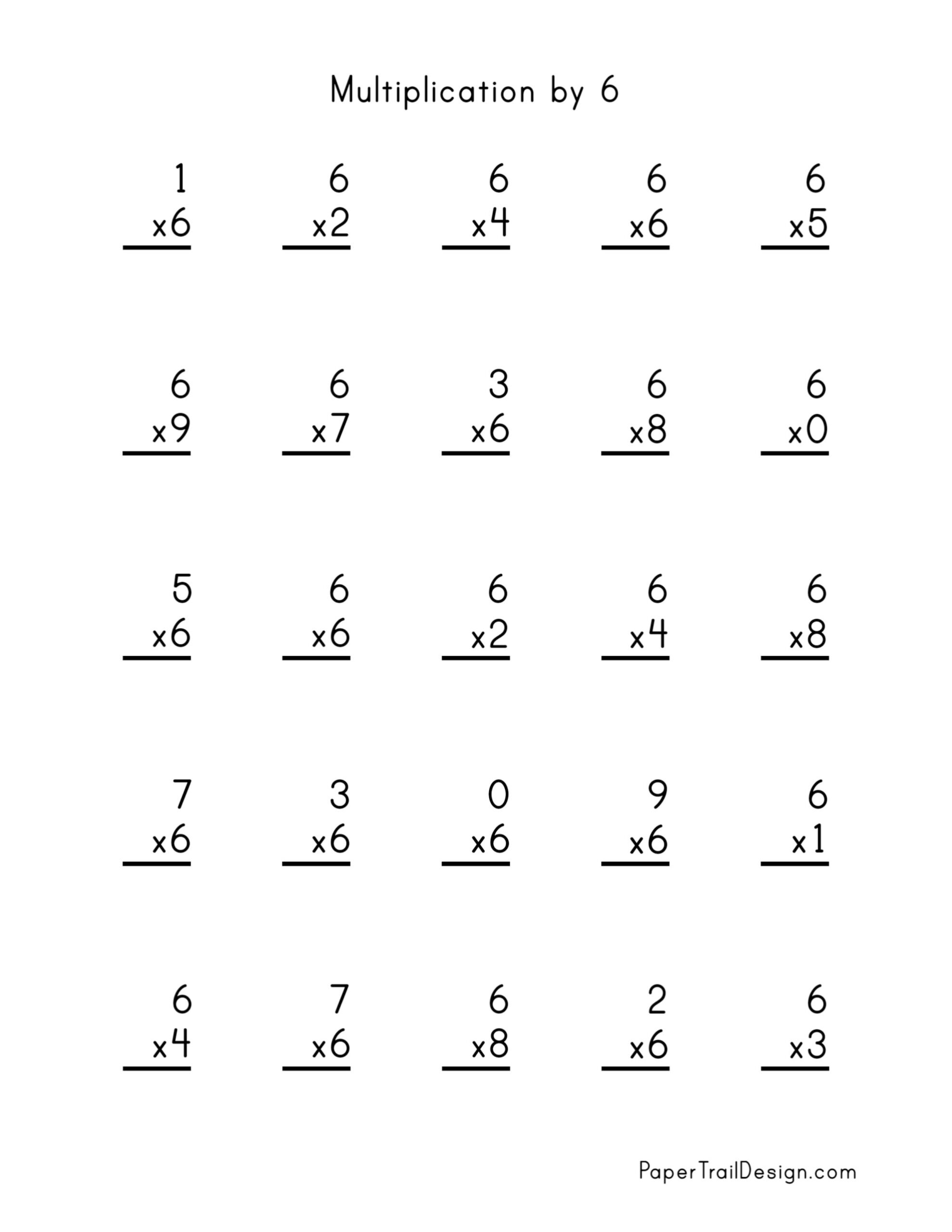 Printable Free Multiplication Worksheets