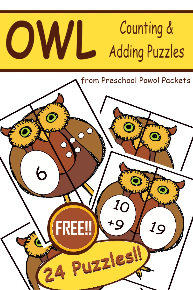 FREE Owl Counting U0026 Adding Puzzles