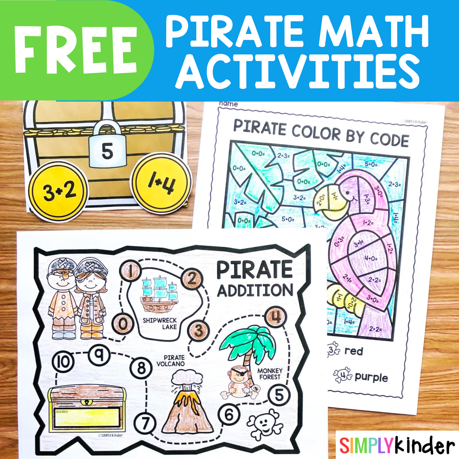 Free Pirate Math Facts Practice Simply Kinder