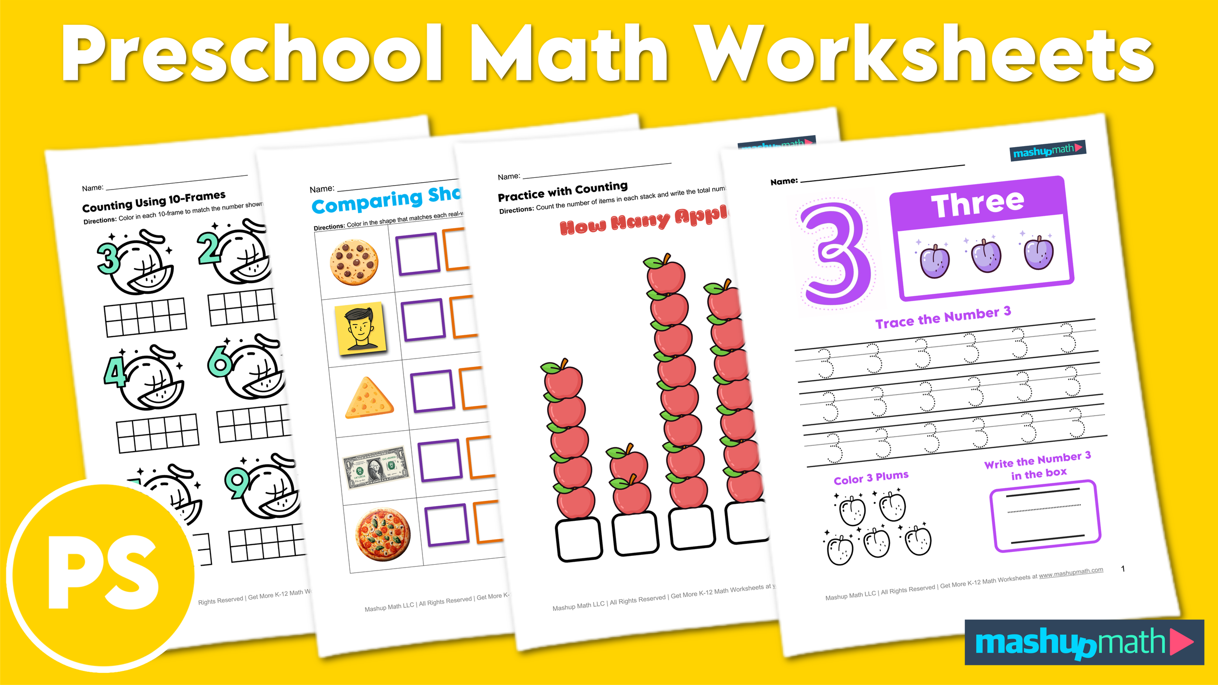 Free Preschool Math Worksheets Printable Mashup Math Free Preschool Math Worksheets Printable Mashup Math