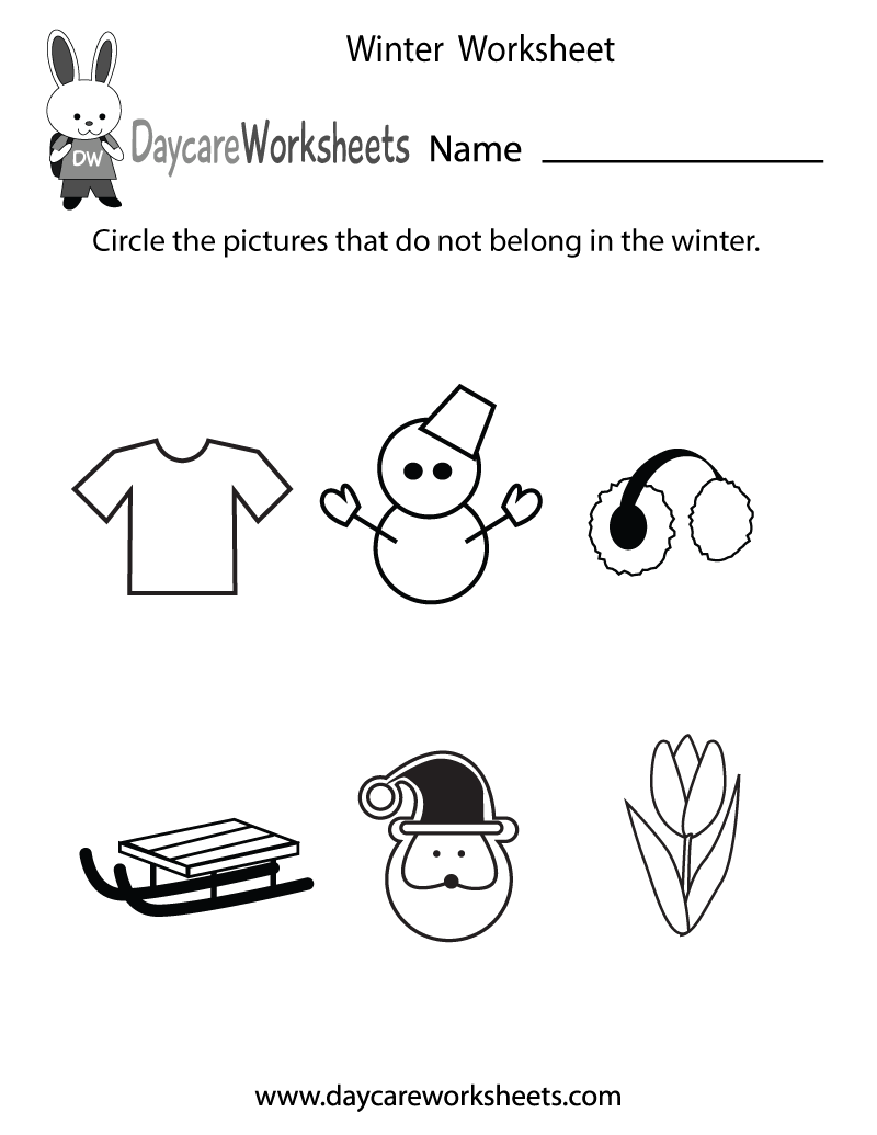 Winter Math Worksheets Kindergarten Free Printable
