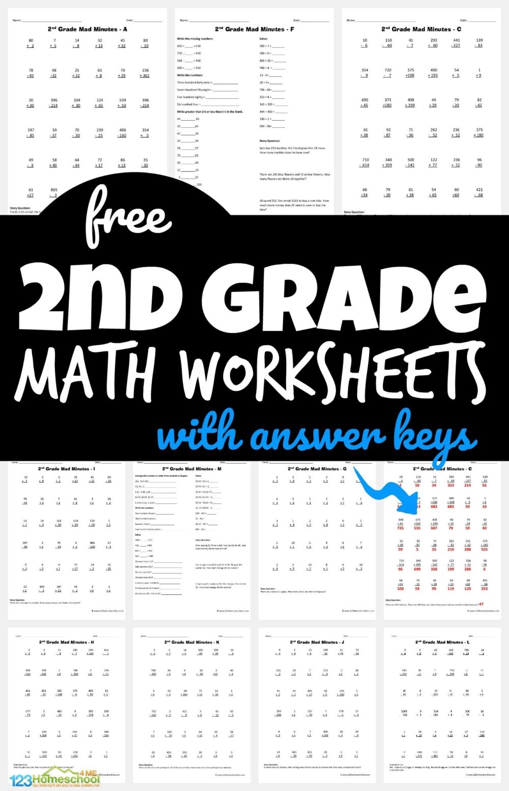 2nd Grade Math Worksheet Free Printable - Printable Math Worksheets