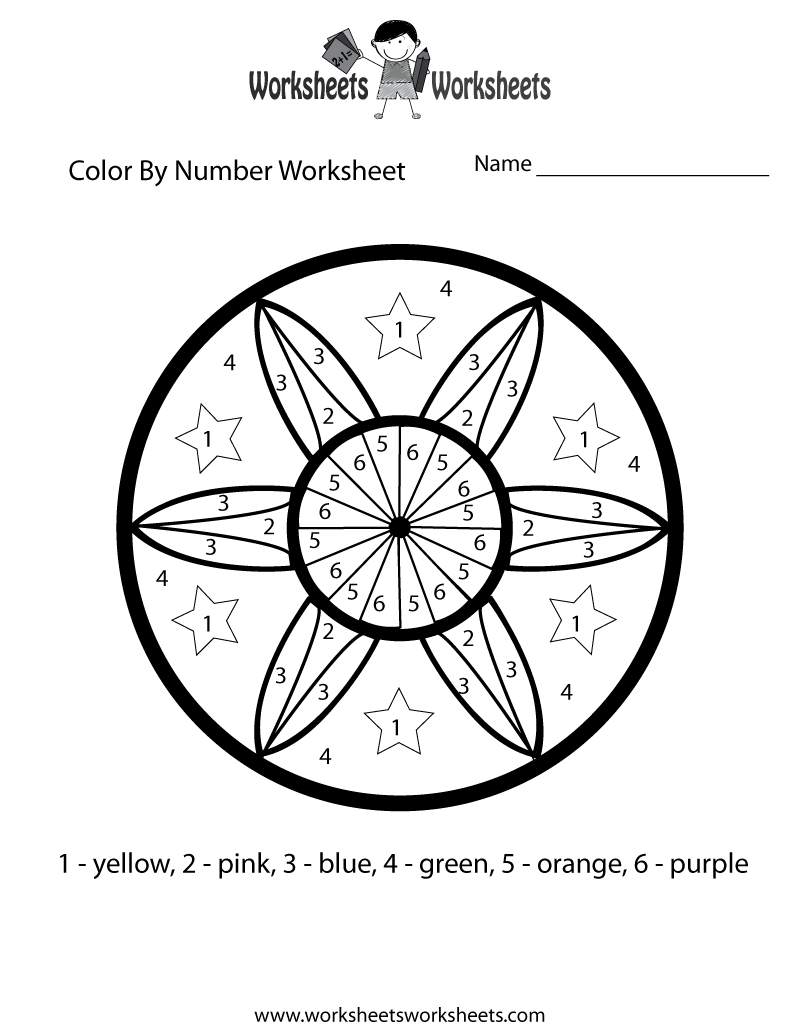 Free Printable Color By Number Math Worksheet Worksheets Library