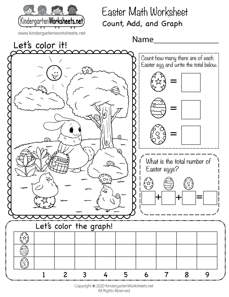 Free Printable Easter Math Coloring Worksheets Free Printable Easter Math Coloring Worksheets