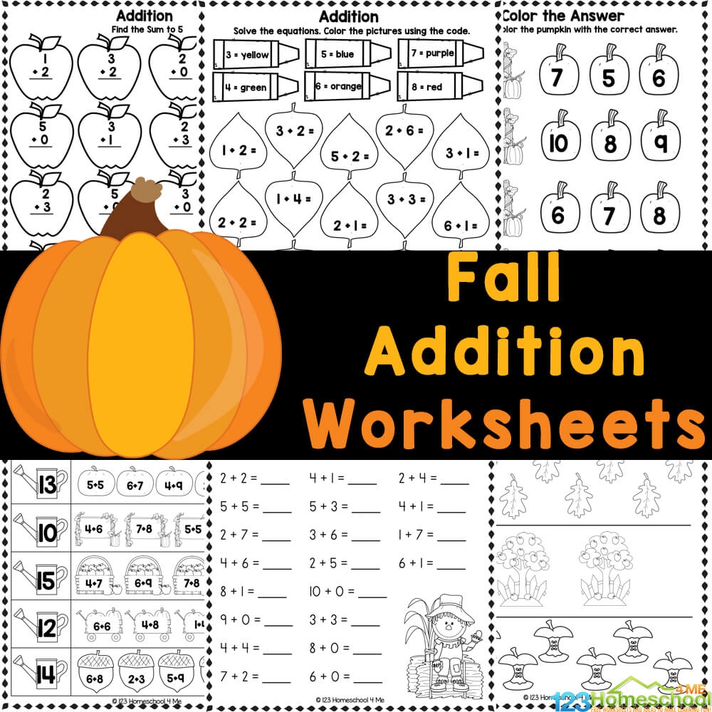 Free Fall Printable Math Worksheets
