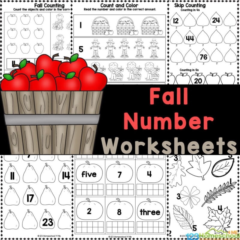 FREE Printable Fall Math Number Worksheets For Preschool  FREE Printable Fall Math Number Worksheets For Preschool