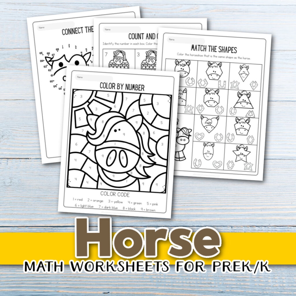 Free Printable Horse Math Worksheets For Preschool
