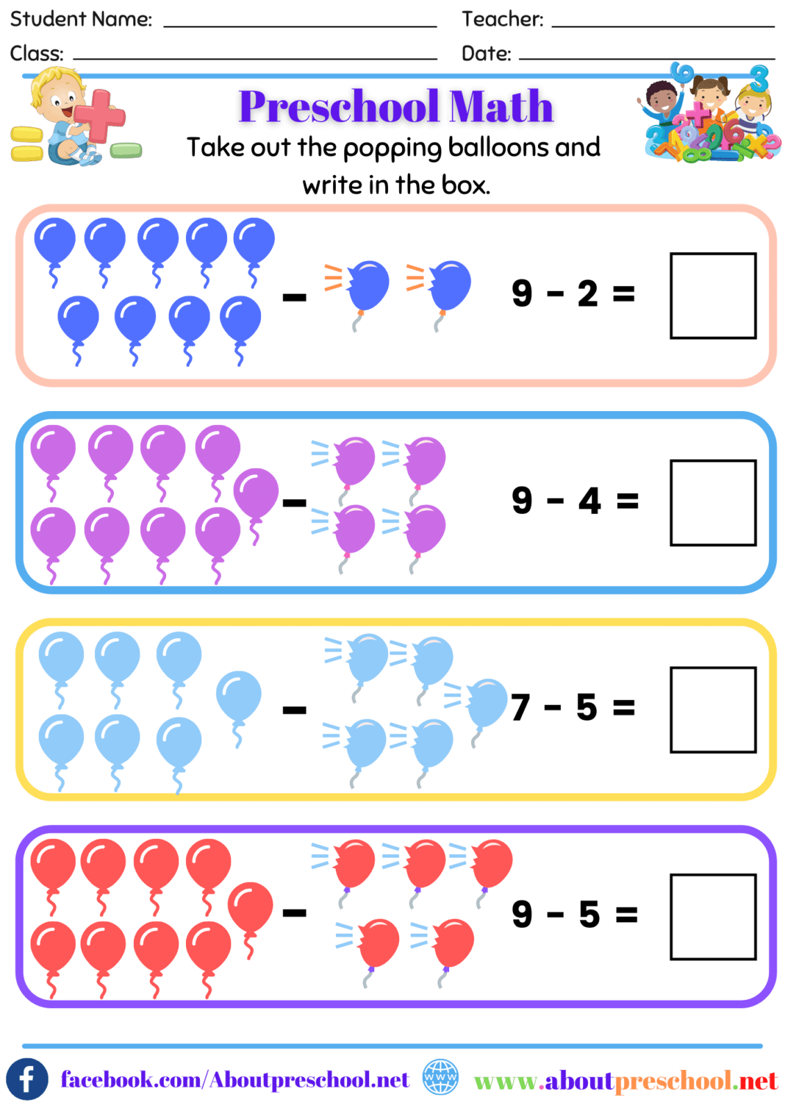 Free Printable Kindergarten Math Worksheets Archives About Preschool