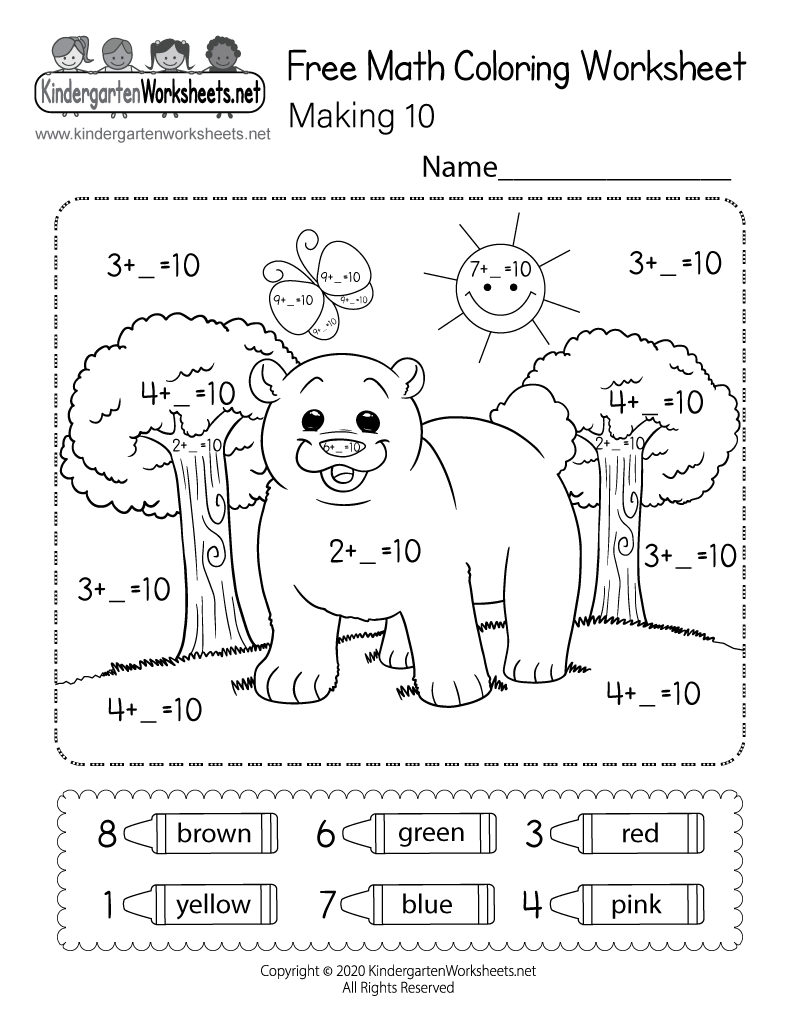 Free Printable Making 10 Math Coloring Worksheet Free Printable Making 10 Math Coloring Worksheet