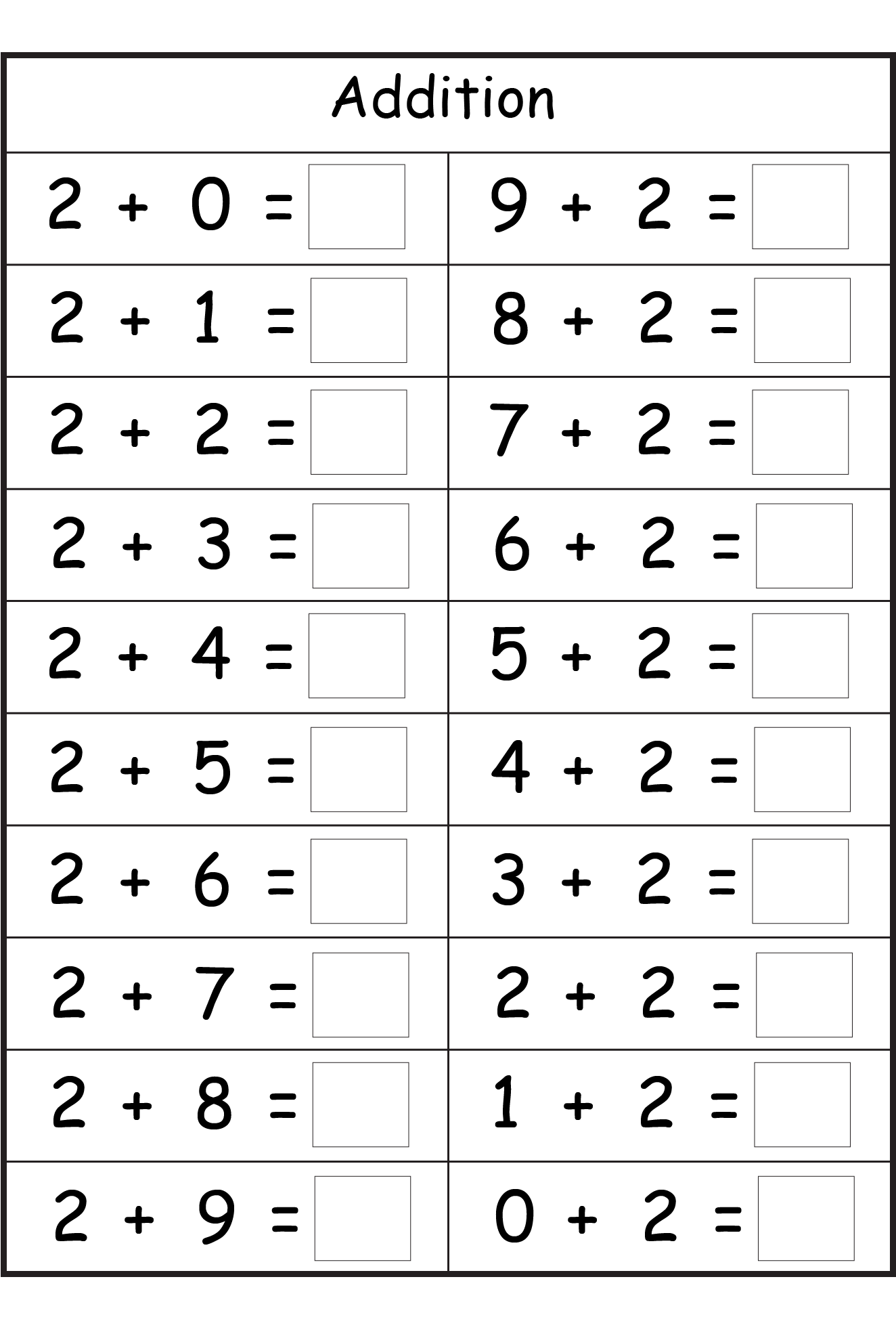Free Printable Math Addition Worksheets For Kids Worksheet School Worksheets Library