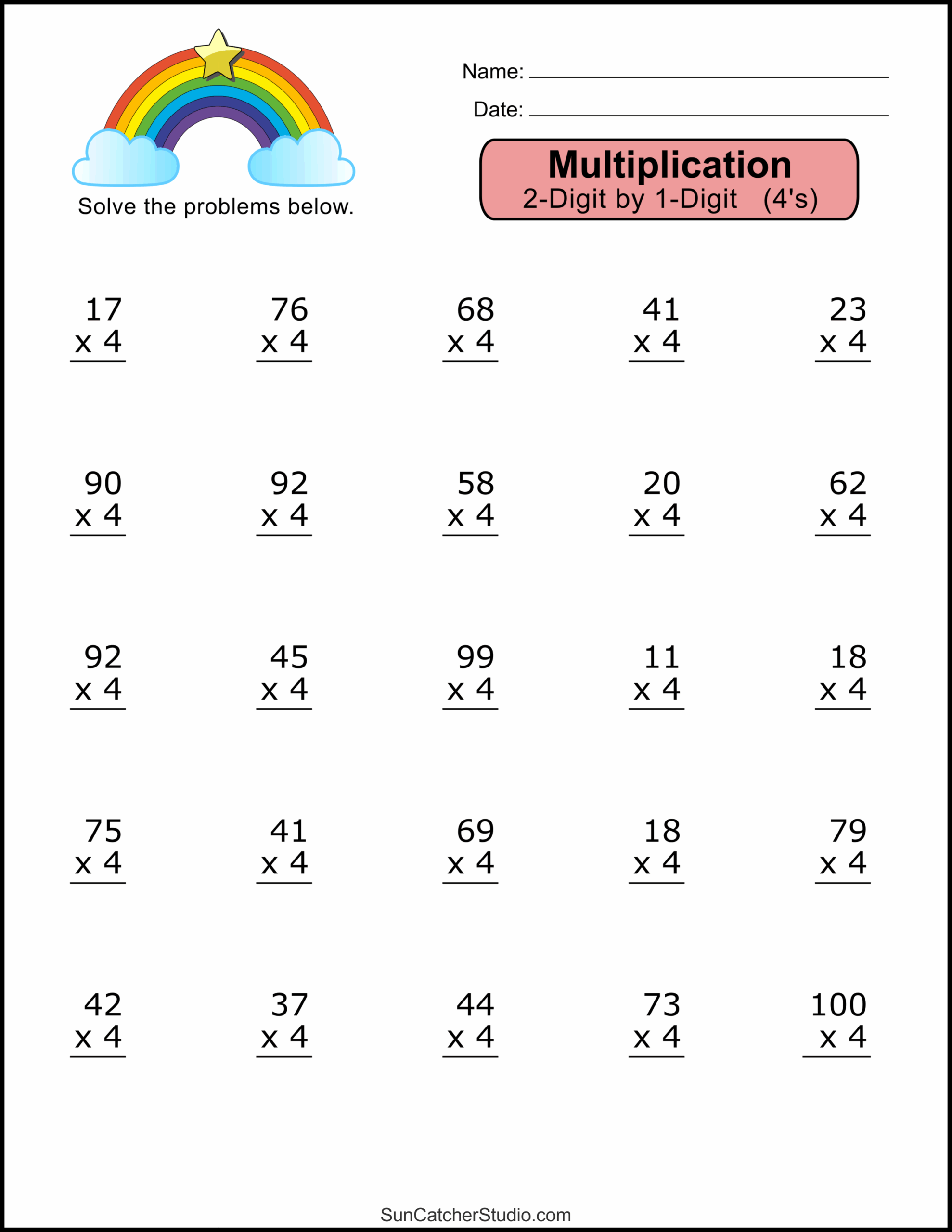 Free Printable Multiplication Worksheets 2nd Grade Worksheets Library