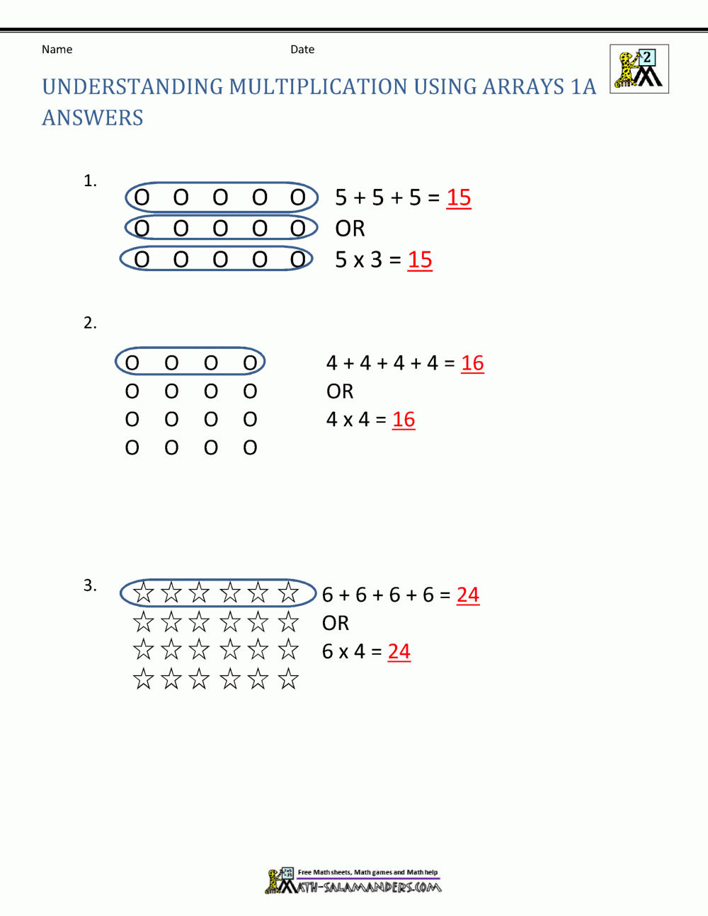 Free Printable Multiplication Worksheets 2nd Grade