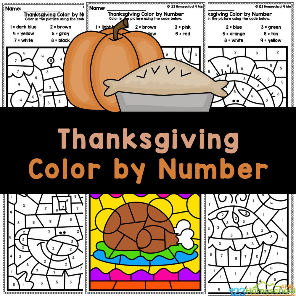 FREE Printable Thanksgiving Color By Number Worksheets FREE Printable Thanksgiving Color By Number Worksheets
