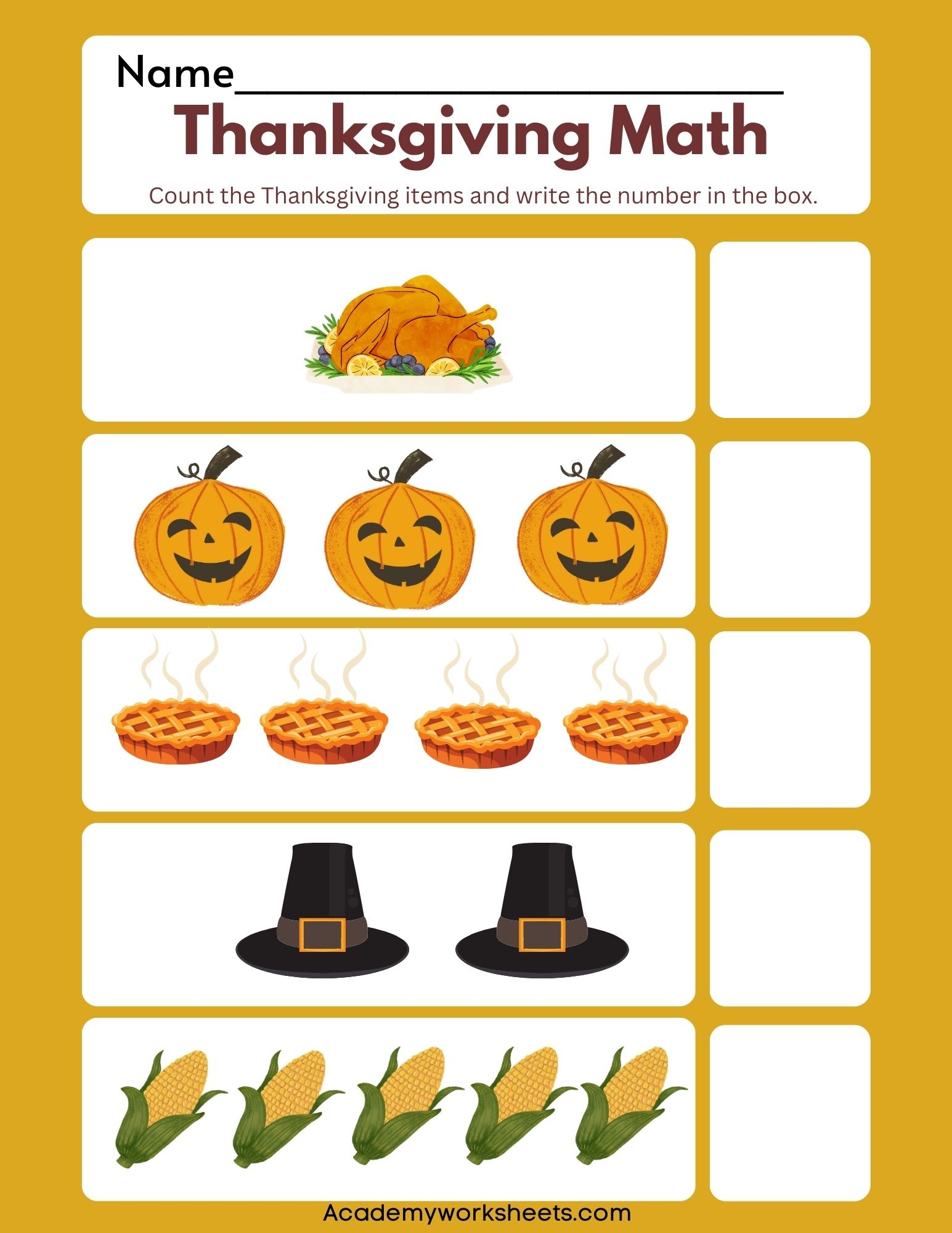Free Thanksgiving Math Activities For Preschool Kids Academy Worksheets