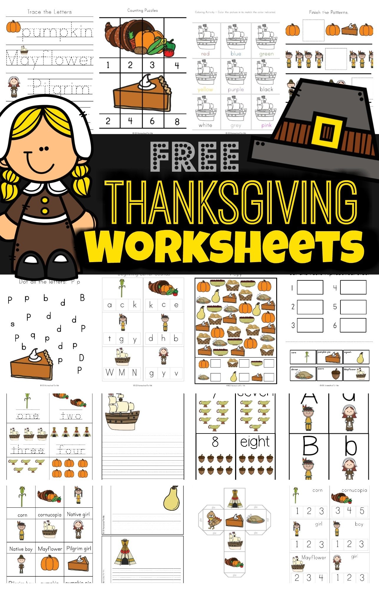 Thanksgiving Math Printable Preschool