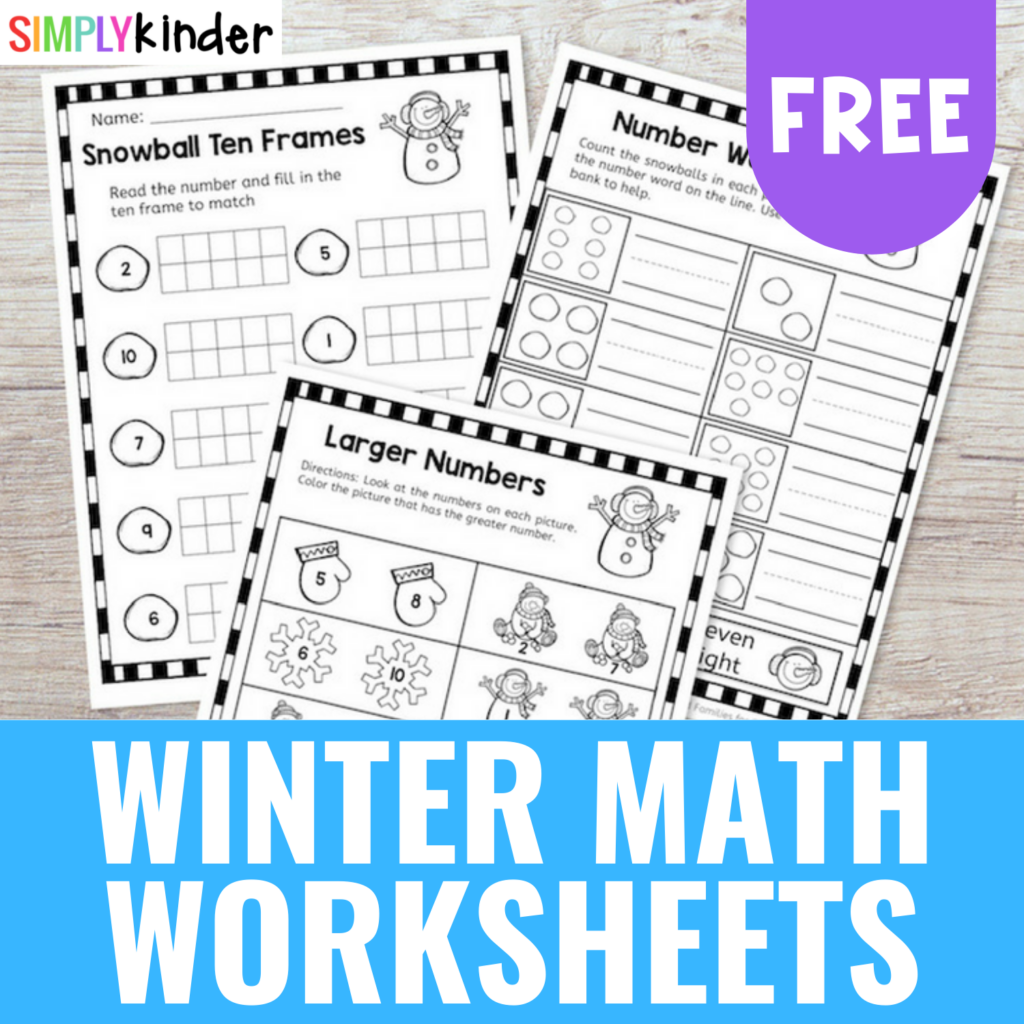 Free Printable Winter Themed Math Worksheets