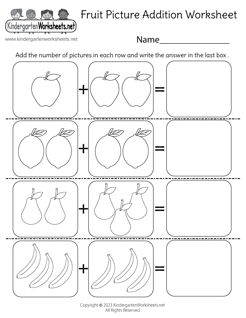 Fruit Picture Addition Worksheet Free Printable Digital U0026 PDF