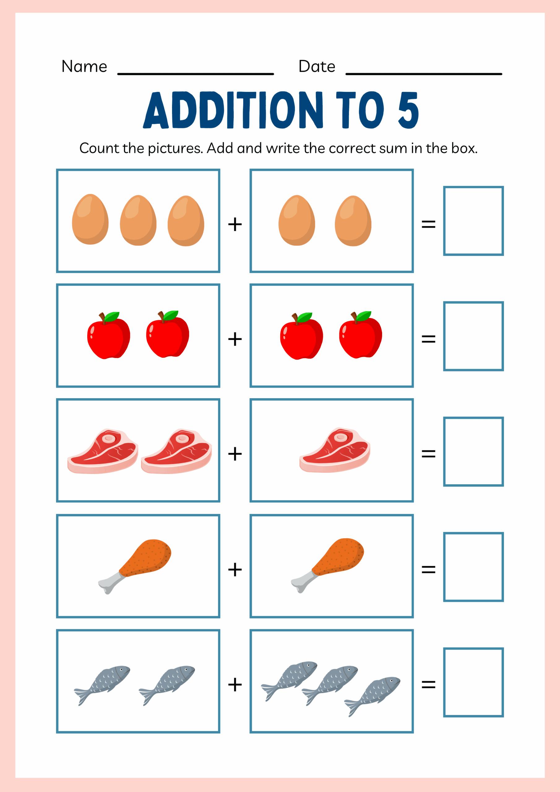 Fun And Colorful Kindergarten Addition Math Worksheet By Melmel Raket PH