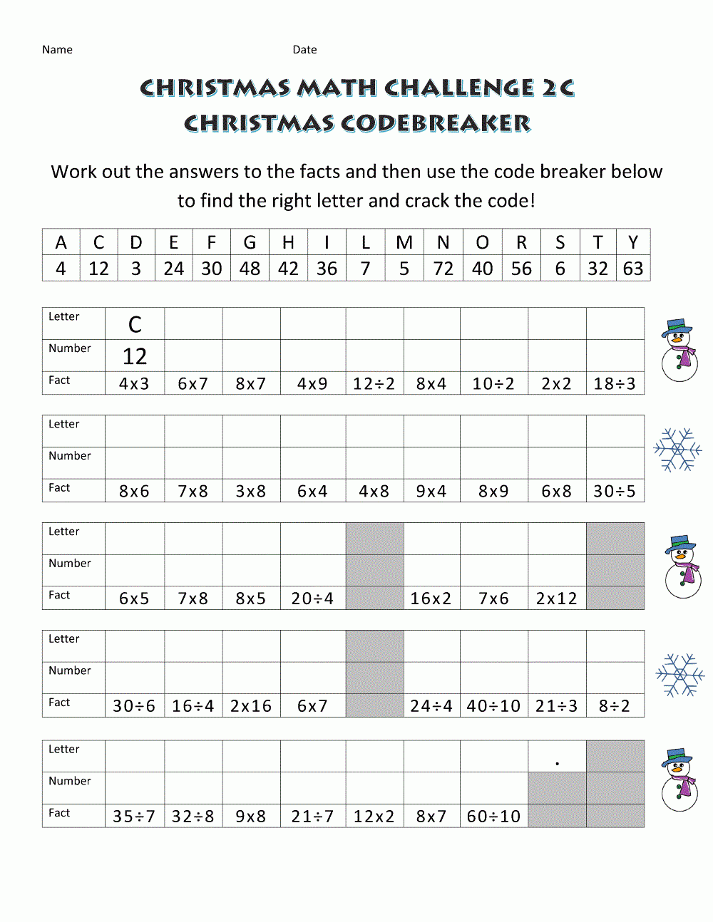 Fun Math Worksheets For Middle School Free