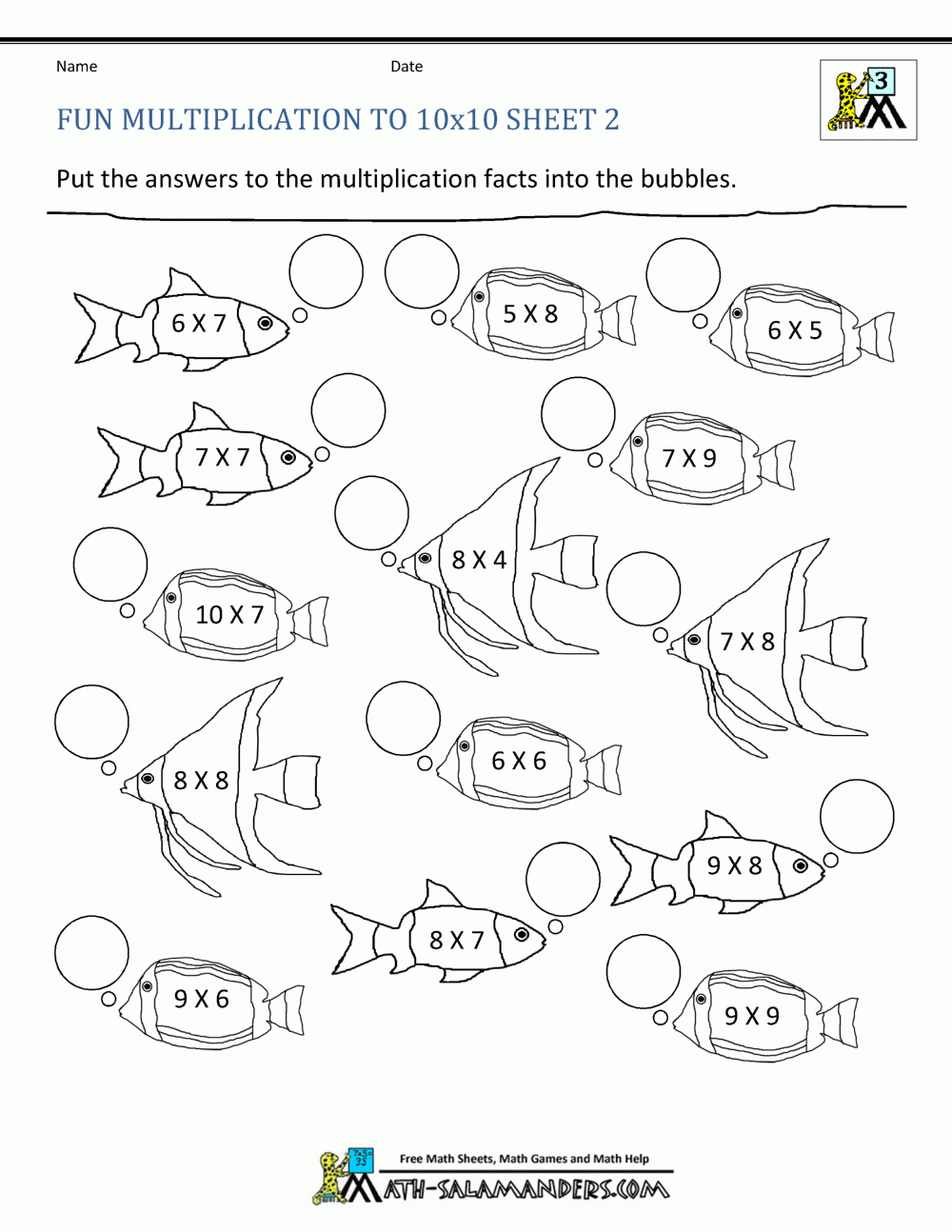 Fun Multiplication Worksheets To 10x10 Fun Multiplication Worksheets To 10x10