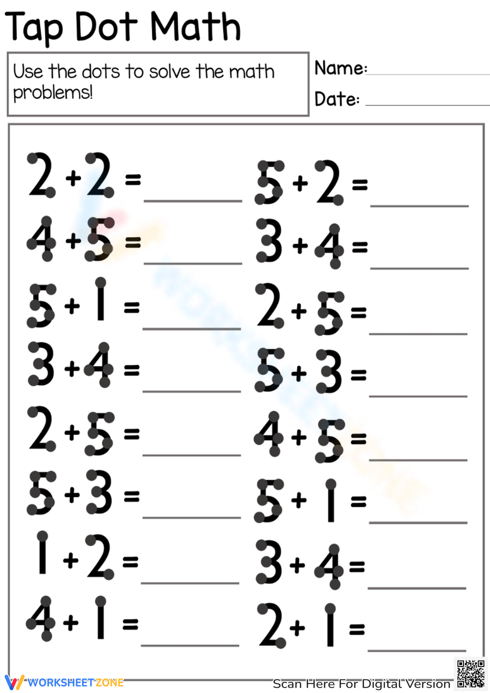 Fun U0026 Creative Touch Math Worksheets Worksheets Library