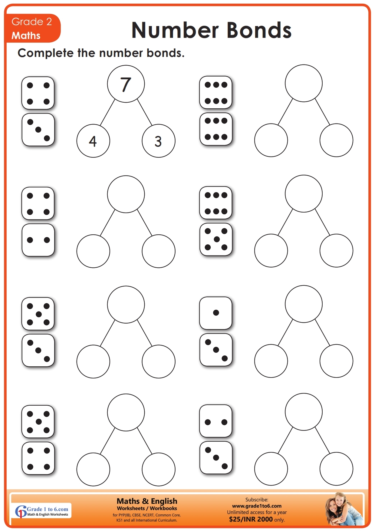 Free Printable Multiplication Number Bond Worksheets