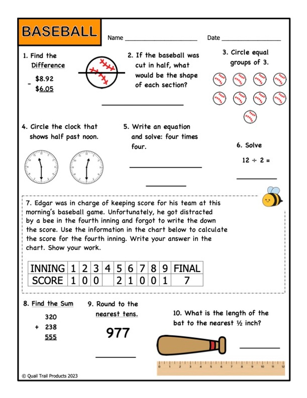 Grade 3 Math Worksheets Sports Theme Worksheets Library