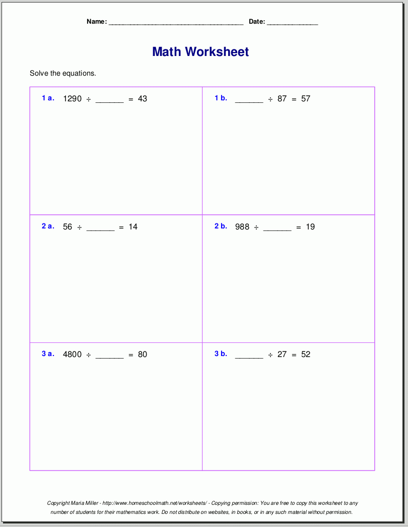 Grade 5 Multiplication Worksheets