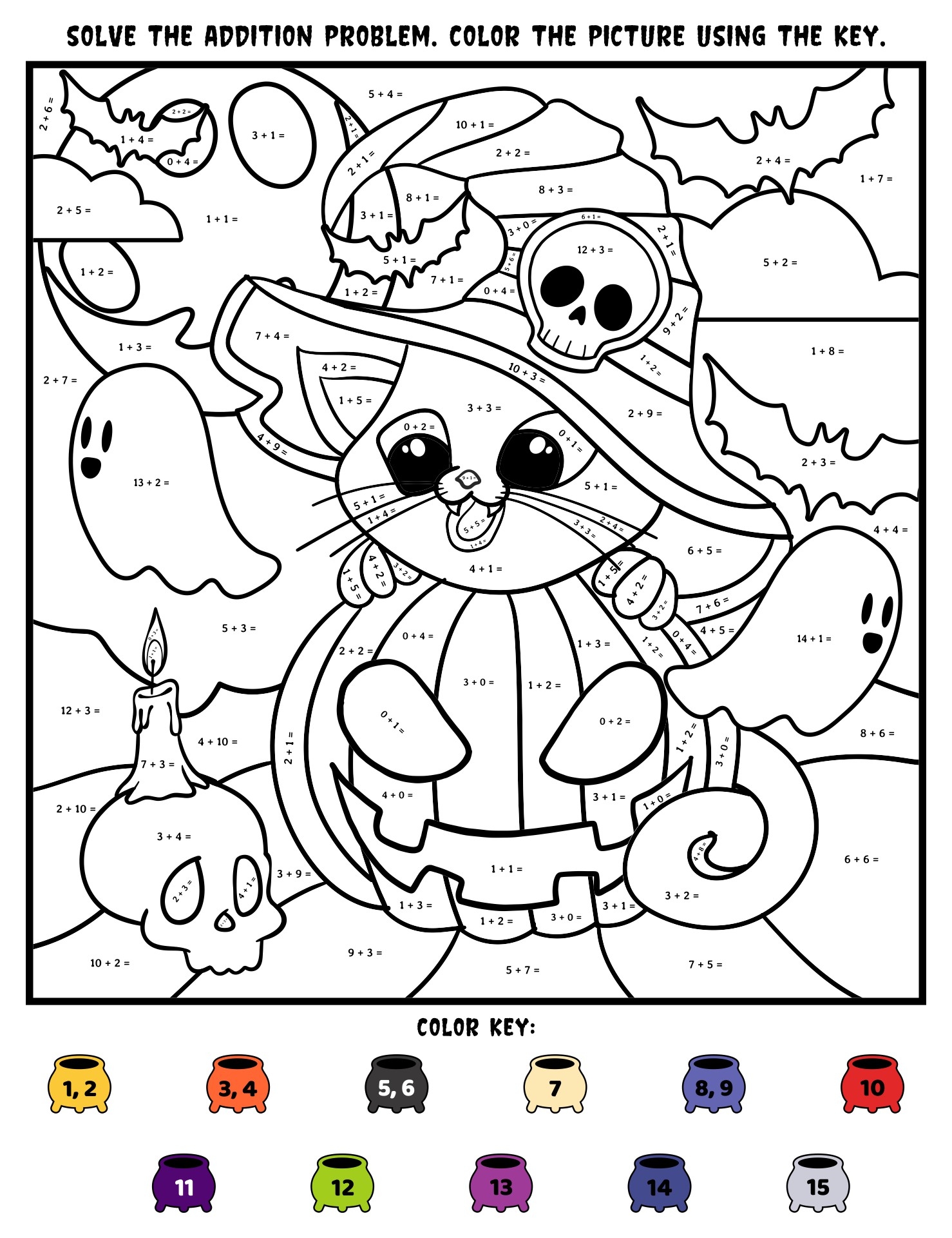 Halloween Addition Color By Number 25 Free PDF Printables Printablee