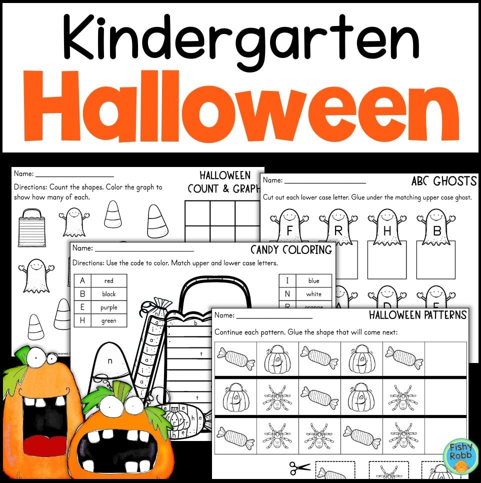 Halloween Kindergarten Reading And Math Worksheets