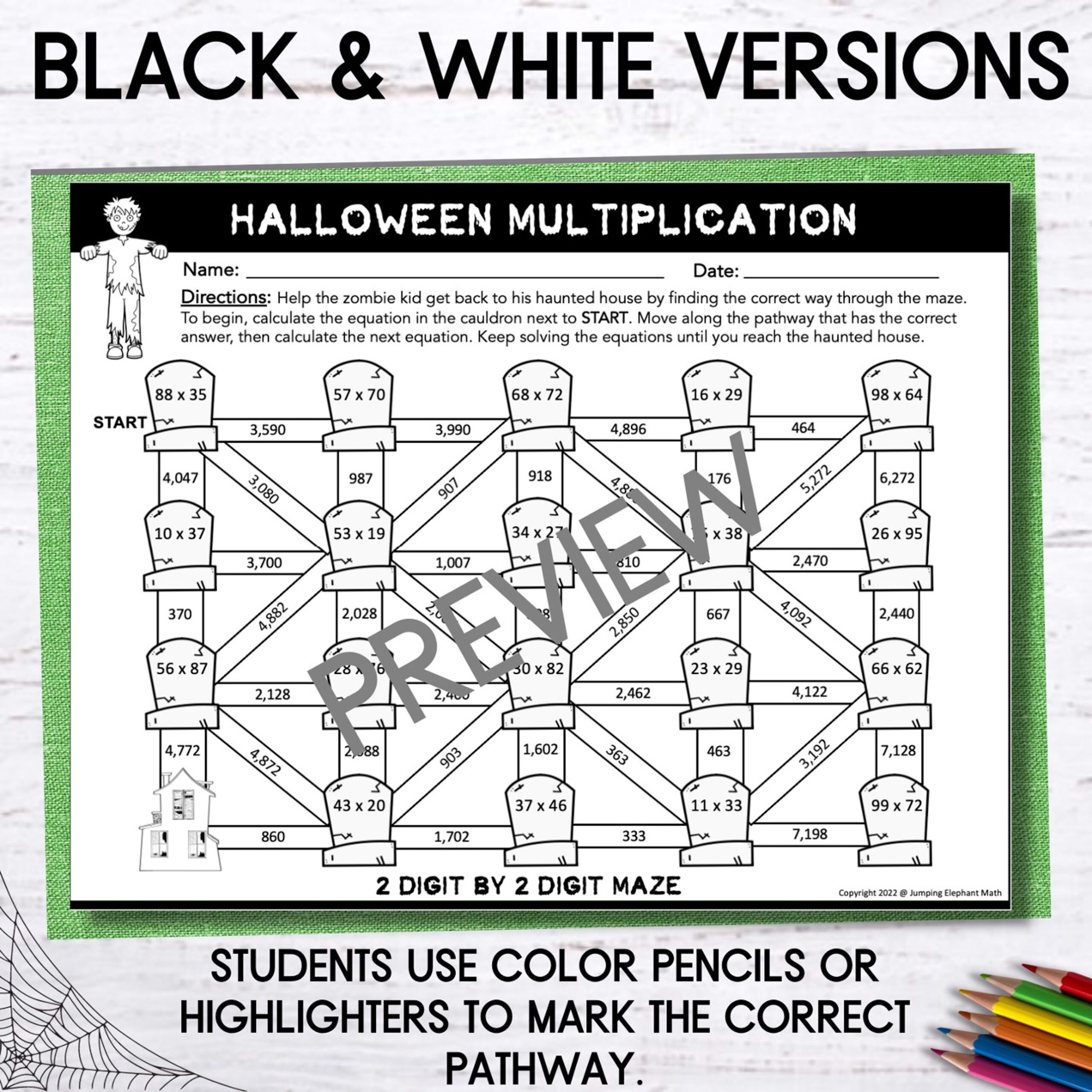 Halloween Themed Math Mazes 2 Digit By 2 Digit Multiplication Worksheets Made By Teachers Halloween Themed Math Mazes 2 Digit By 2 Digit Multiplication Worksheets Made By Teachers
