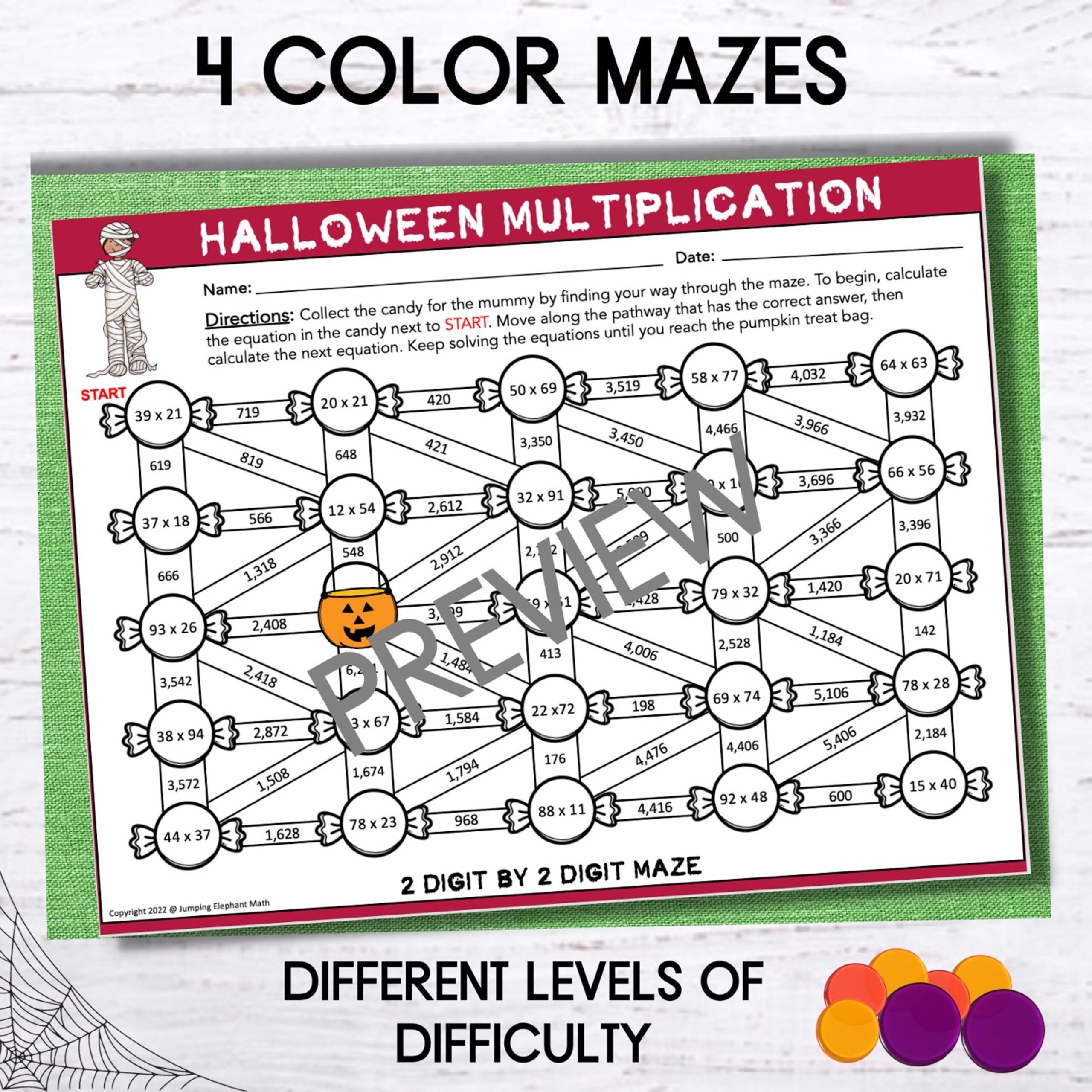 Worksheet 2 Digit Multiplication Maze