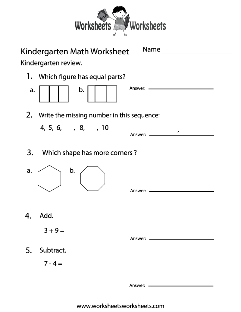 Free Printable Pre-K Math Worksheets