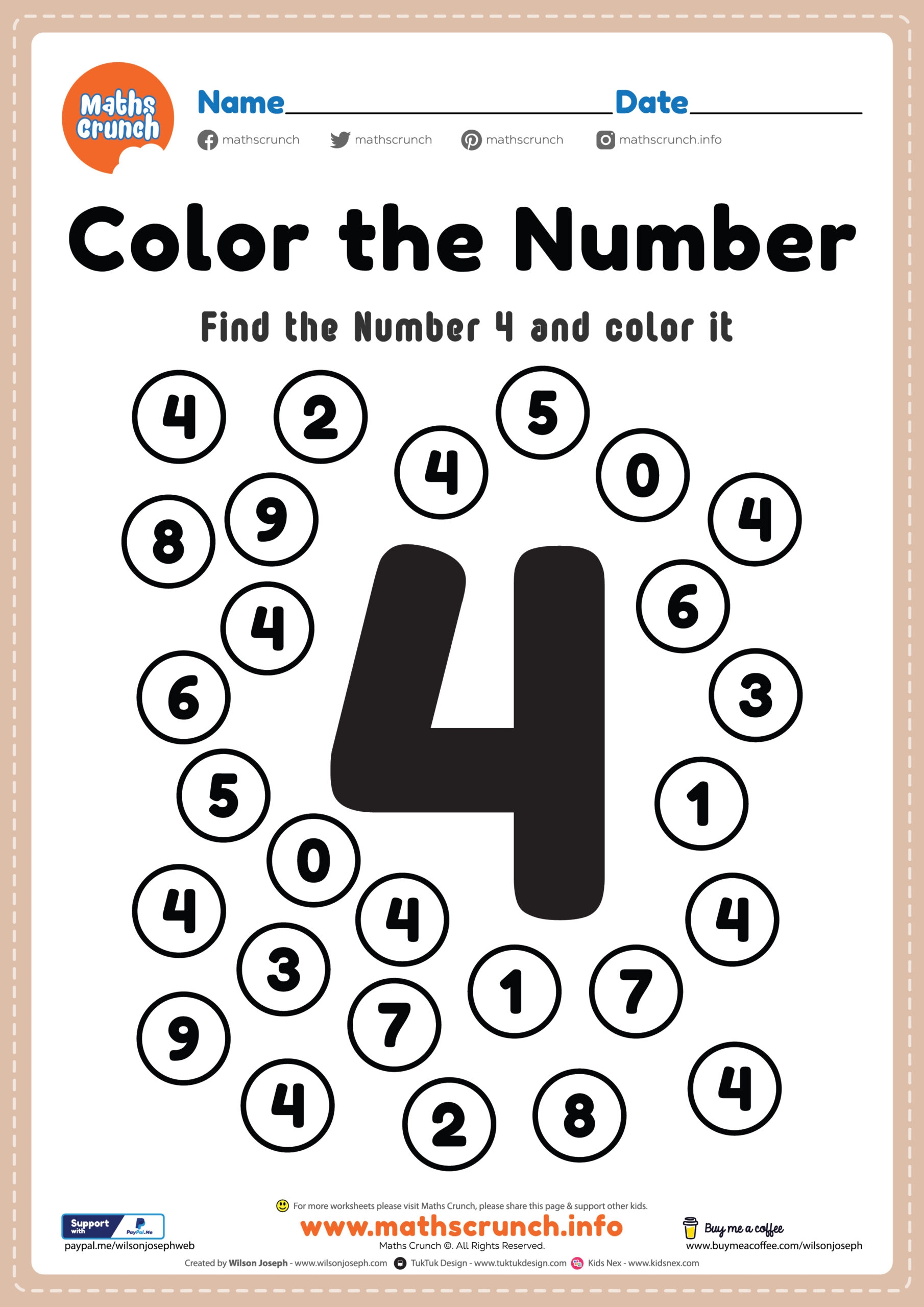 Kindergarten Math Worksheet Number 4 Coloring Free Printable Kindergarten Math Worksheet Number 4 Coloring Free Printable