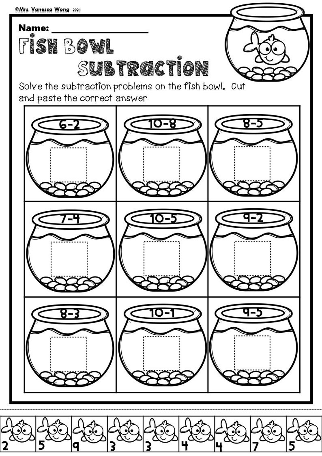 Kindergarten Math Worksheets Cut And Paste Subtraction Distance 