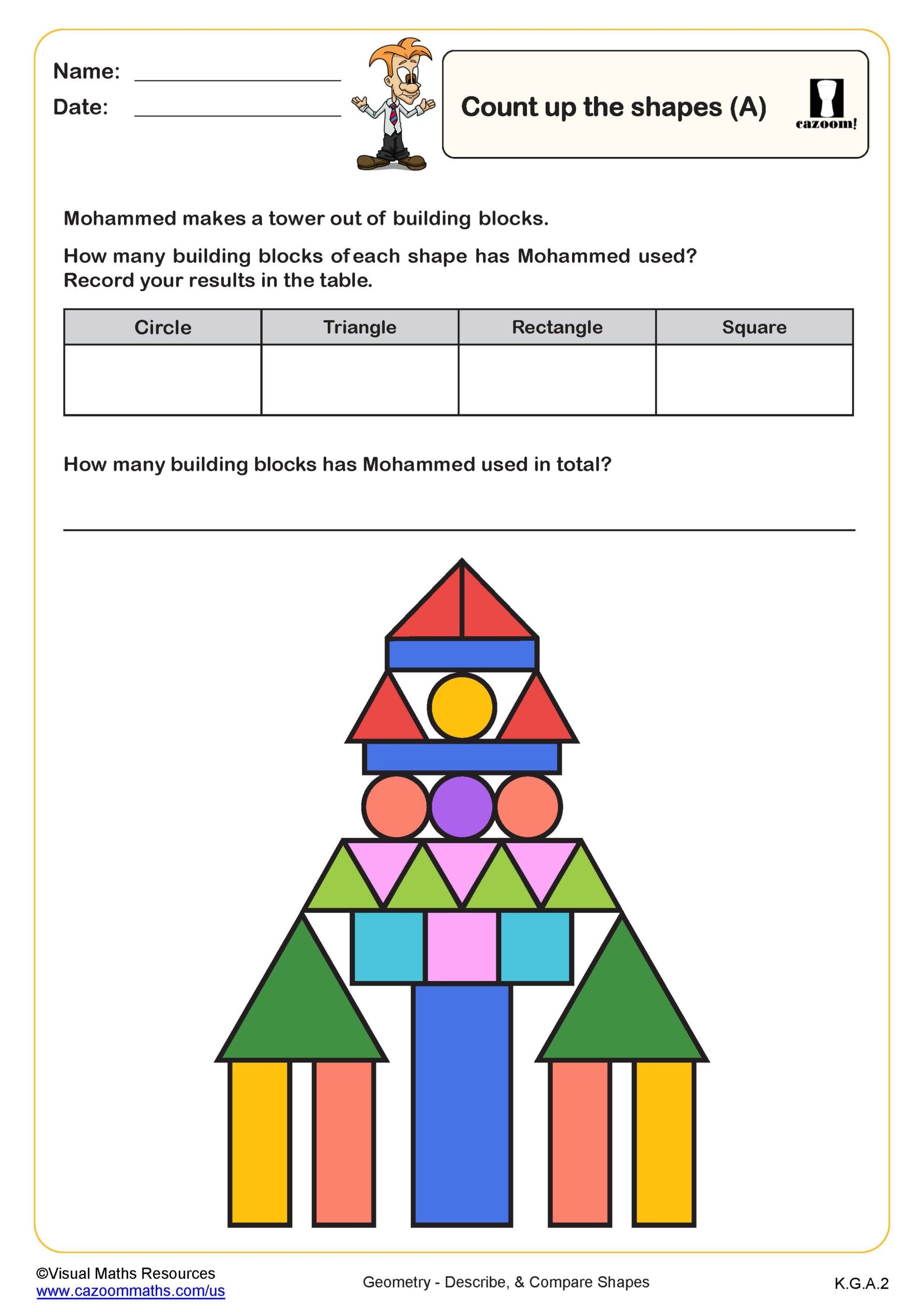 Worksheet For Kindergarten Math