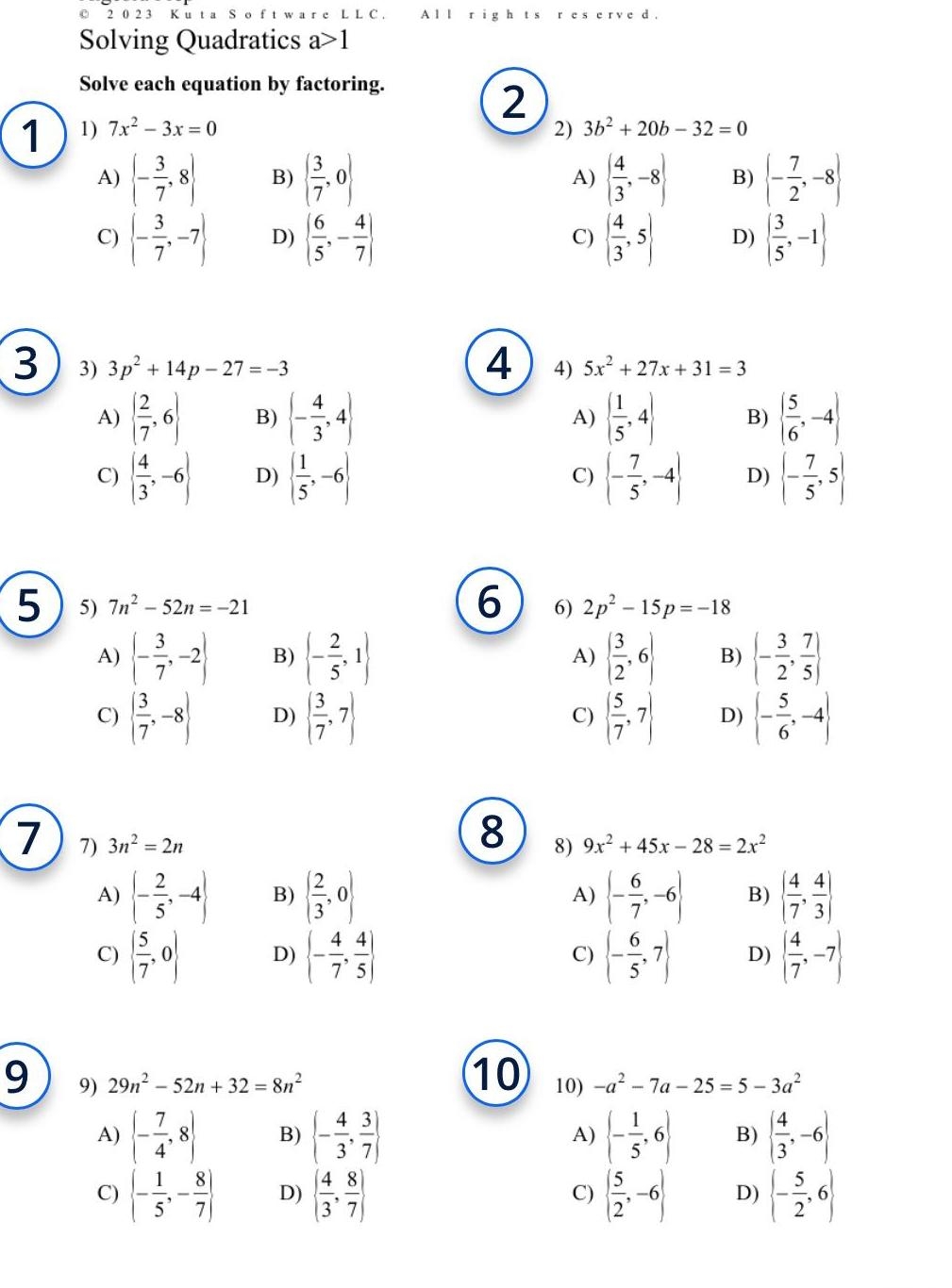 Kuta Software Infinite Pre Algebra PDF Form FormsPal Worksheets Library