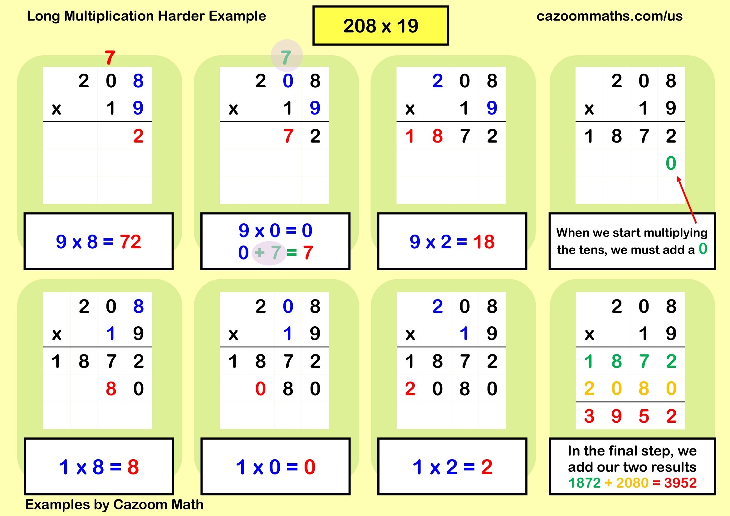 Long Multiplication Basic Exampl FREE Teaching Resources