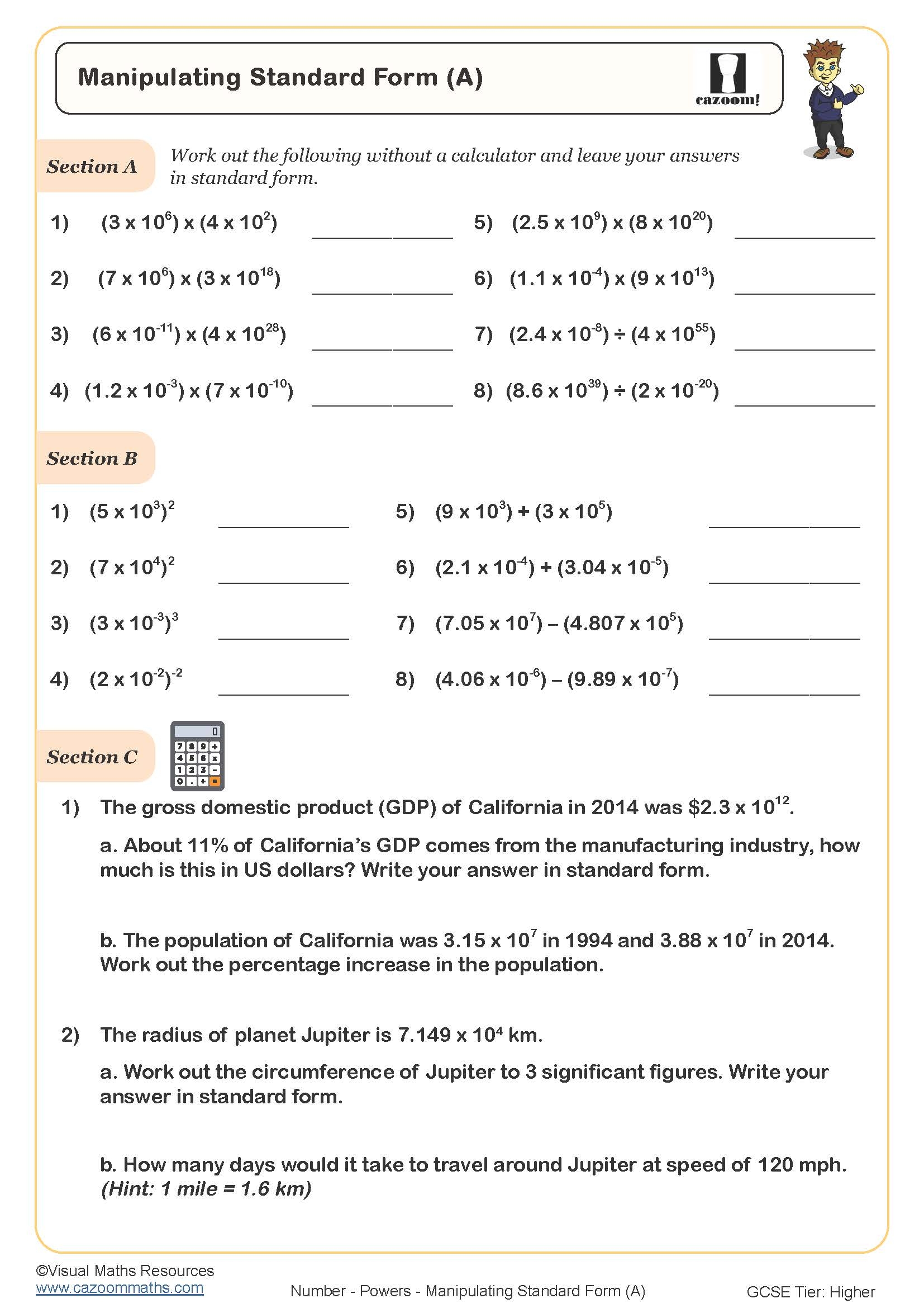 Free Printable Math Worksheets Standard Form