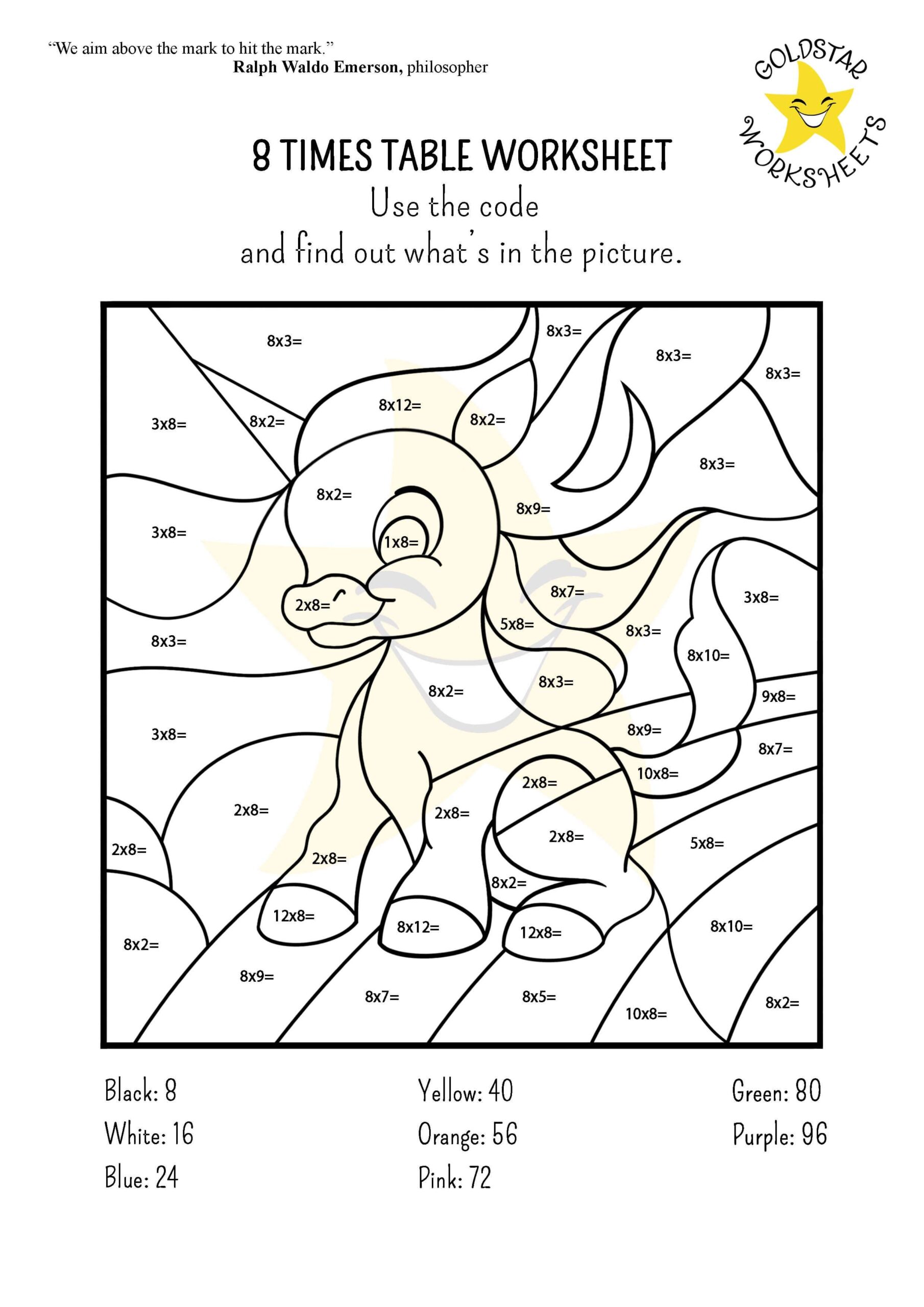 Free Printable 8 Multiplication Worksheets