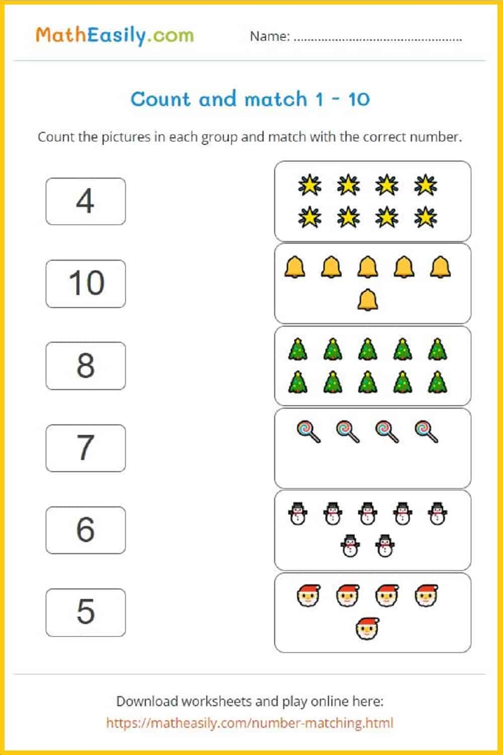 Math Christmas Worksheets PDF Free Download 