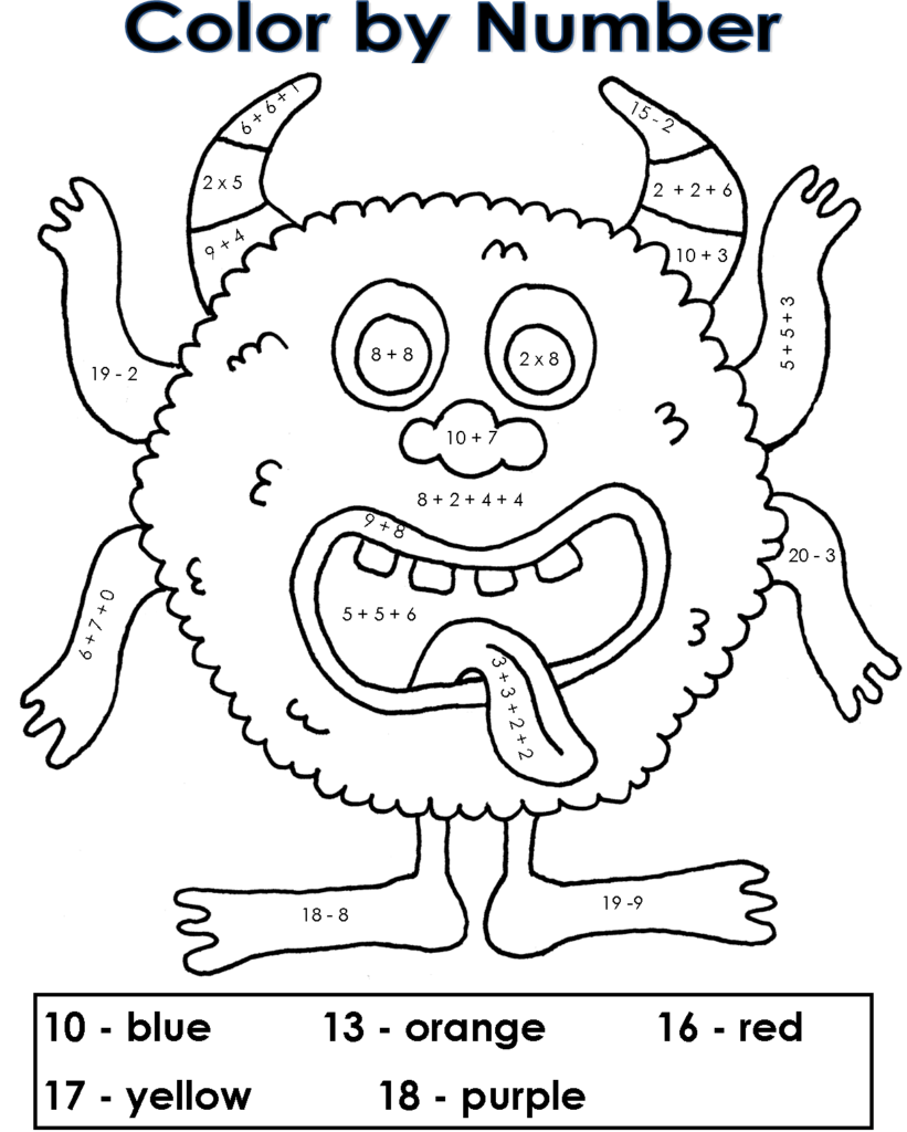 Free Printable Maths Colouring Worksheets
