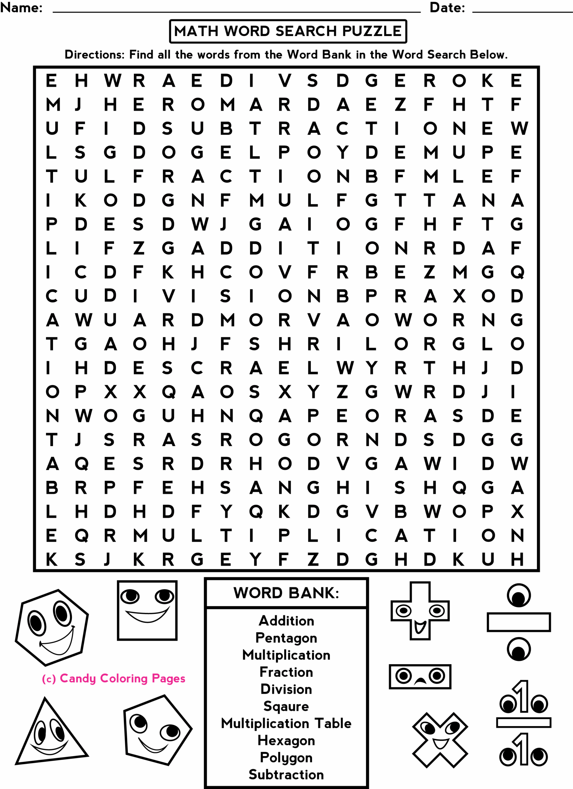 Math Puzzles Printable Worksheets Free