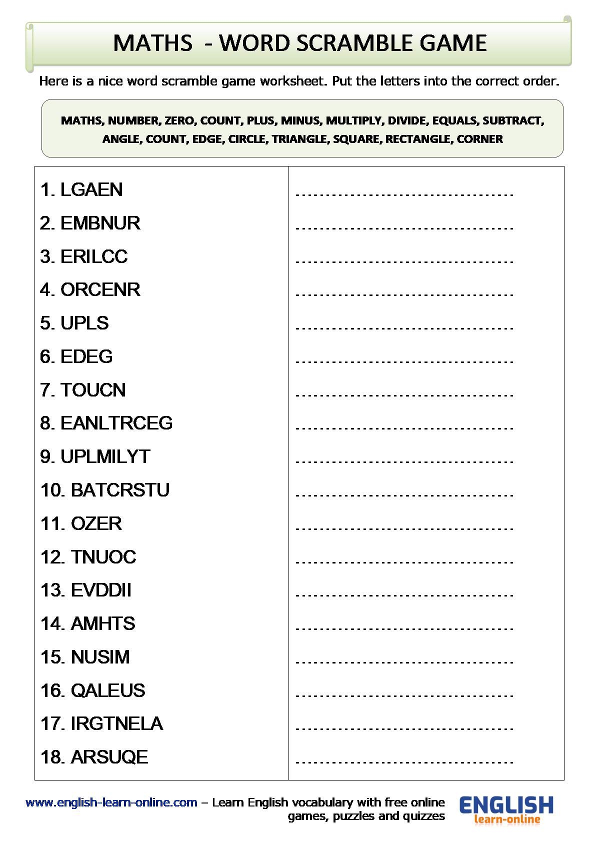Math Vocabulary Worksheets 6th Grade Print And Digital Versions Worksheets Library Math Vocabulary Worksheets 6th Grade Print And Digital Versions Worksheets Library