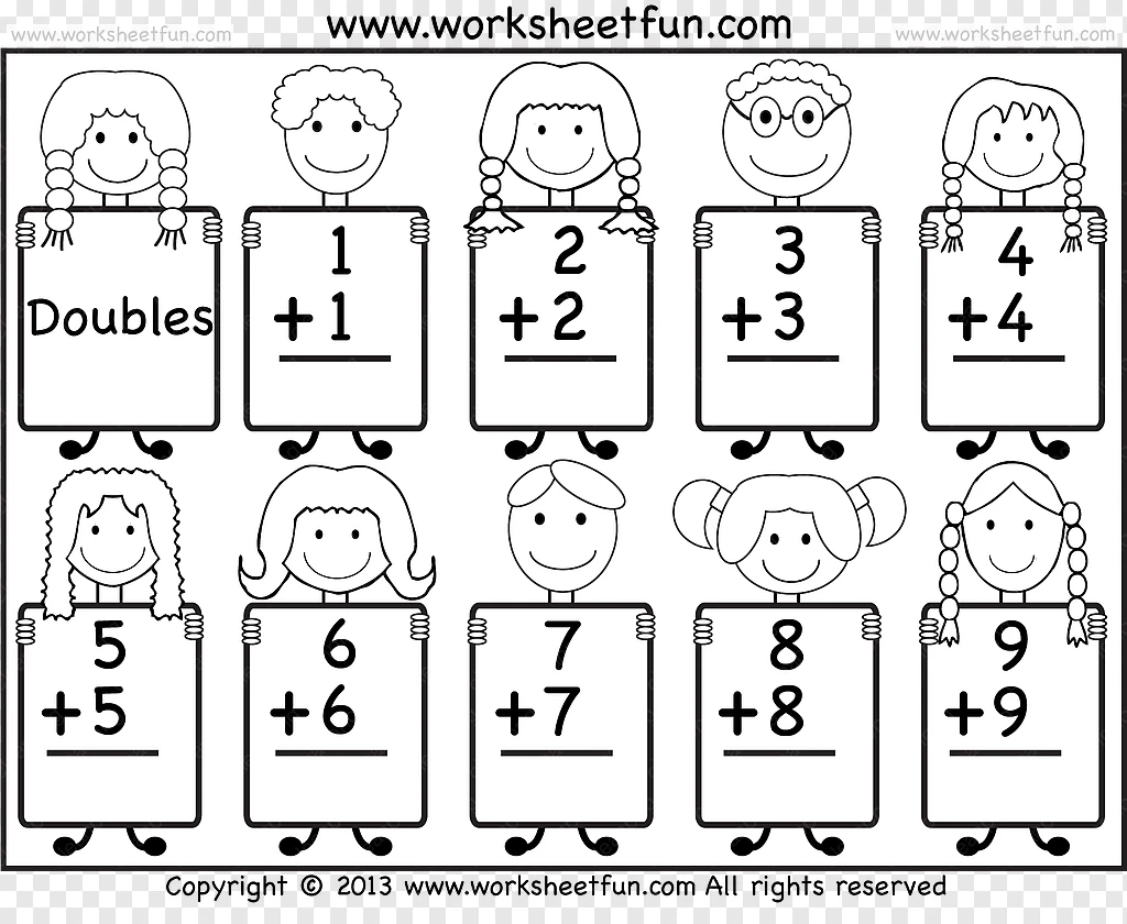 Math Worksheet Fun Doubles Math Worksheet For Kids CleanPNG